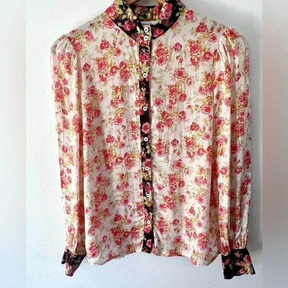 Hemant & Nandita‎ Fatima Floral Button-Down Top Size XS - Picture 5 of 12